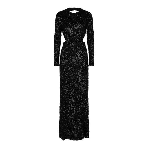 Givenchy Embroidered Sequin Gown With Cutout Detail Black Womens
